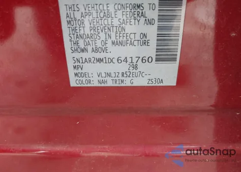 2013 Nissan Pathfinder Platinum from USA, damaged, VIN 5N1AR2MM1DC641760